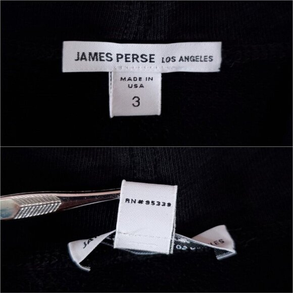 James Perse Womens Size 3 Large Relaxed Crop Hoodie Black Cotton - Picture 8 of 11
